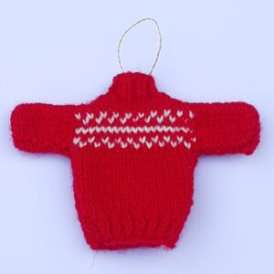 Nordic mini Christmas Jumper, Tree Decoration: Downloadable knitting pattern: