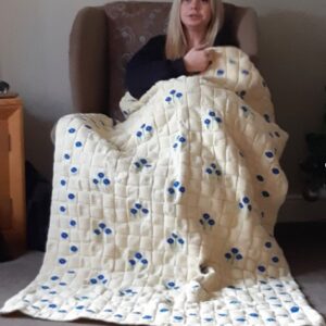 MND Cornflower downloadable lap blanket knitting pattern